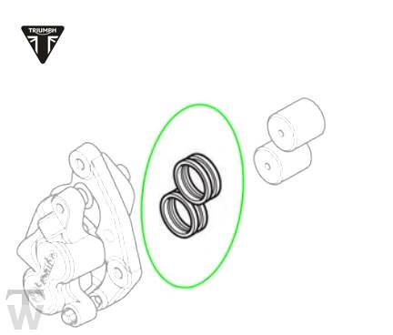 Reparatursatz Bremszange Brembo (Dichtungen) Bonneville T100 ab AC5927 +Chrome