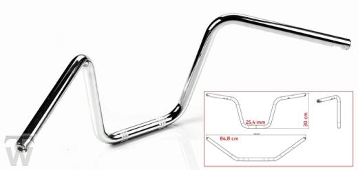 APE Hanger Chrome high Handlebar without Riser **(1x TW-offer) Bobber up to AC1195