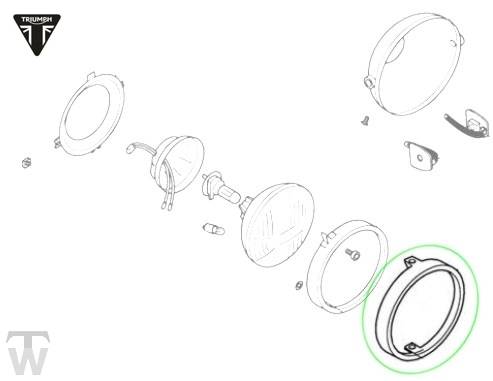 Hauptscheinwerfer Chromring Thruxton EFI