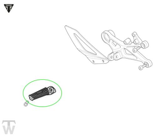 Footrest front Right (only 2x available) Street Triple S 660 from VIN 967907