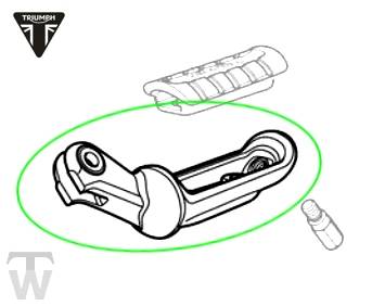 Fussraste vorn links poliert Bonneville T120 bis FIN AC6129 +BudEkins & Diamond