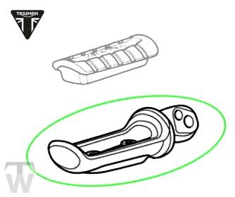 Fussraste hinten rechts poliert Bonneville T100 bis FIN AC5926 +BudEkins