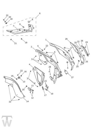 Verkleidung links - Tiger 1200 XCx