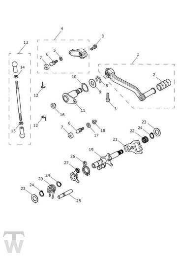 Schaltwelle Schalthebel - Tiger 1200 XCx