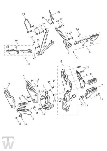 Fussrasten - Tiger 1200 XCx
