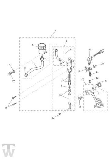 Master Cylinder Assy rear - Tiger XCx from VIN855532