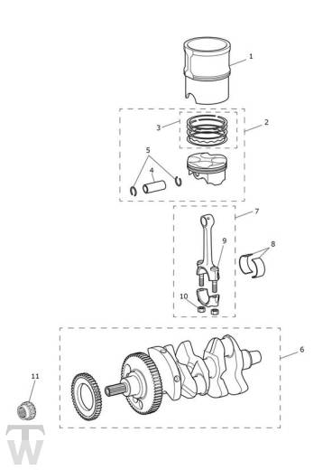 Kurbelwelle Pleuel Kolben - Speed Triple RS ab FIN867601