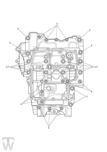 Motorgehäuse Schrauben - Tiger XRx ab FIN855532
