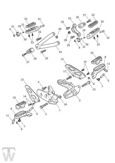 Footrests - Scrambler 1200 XE up to VIN AC8498