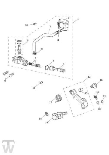 Hauptbremszylinder hinten - Scrambler 1200 XE bis FIN AC8498