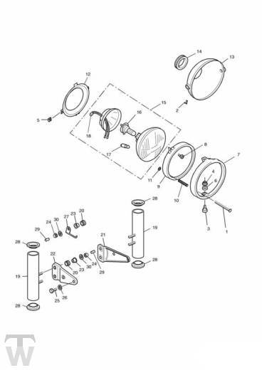 Hauptscheinwerfer ab FIN009083 - Trident