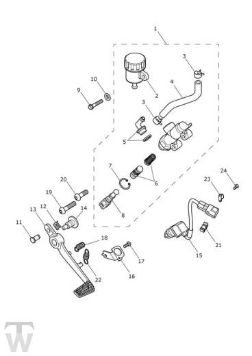 Master Cylinder Assy rear - Street Triple 765 RS