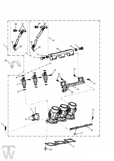 Drosselklappen Einspritzung bis FIN071698 - Daytona T595 (955)