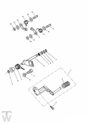 Schaltwelle ab FIN087316 - Daytona T595 (955)