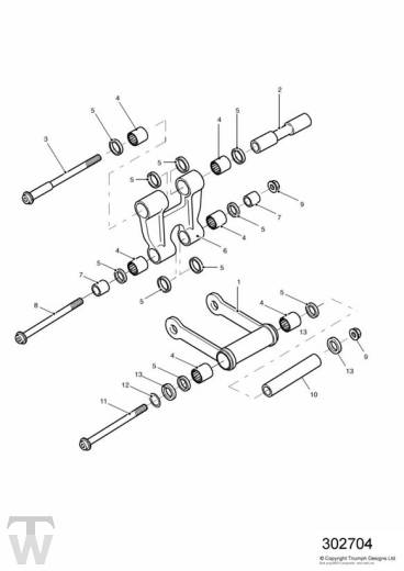 Federbein Umlenkung - Speed Triple 885 955 bis FIN141871