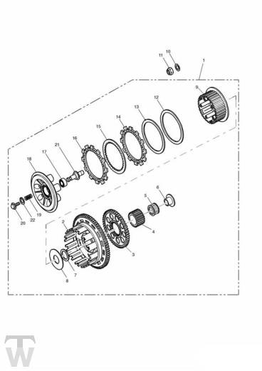 Kupplung 955ccm - Speed Triple 885 955 bis FIN141871