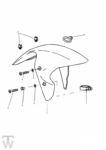 Kotflügel vorn nicht US,CA,SG - Speed Triple 885 955 bis FIN141871