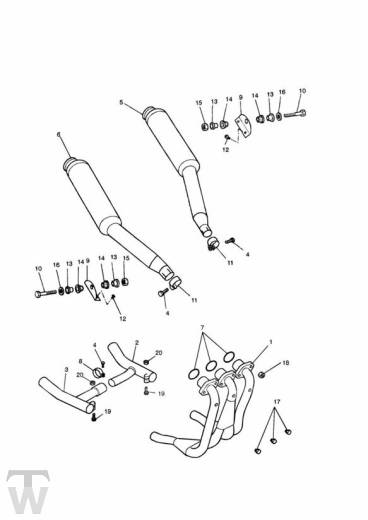 Auspuff ab FIN029156 - Speed Triple Vergaser