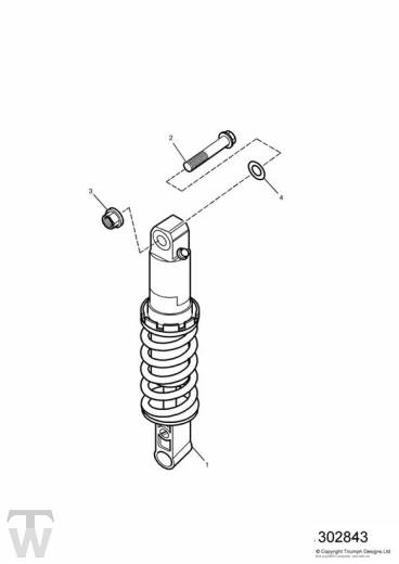 Rear Suspension Unit 900ccm from VIN029156 - Speed Triple Carburator