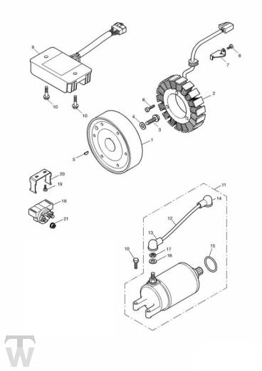 Anlasser Lichtmaschine bis FIN171120 - TT600