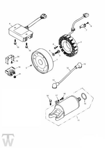 Anlasser Lichtmaschine ab FIN171121 - TT600
