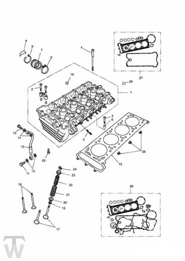 Zylinderkopf Ventile - Trophy bis Fin29155