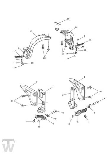 Footrests - Speed Triple 1050 from VIN461332