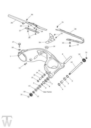 Swingarm - Speed Triple 1050 from VIN461332