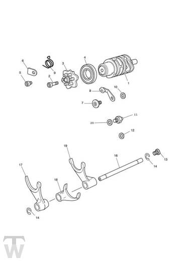 Schaltwalze ab Motor 563847 - Speed Triple 1050 ab FIN461332