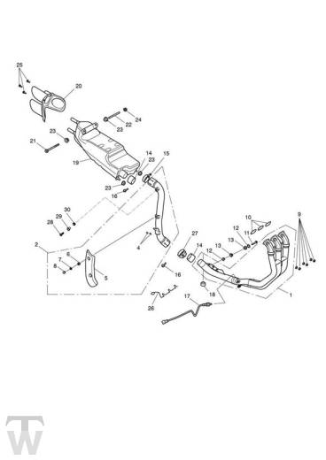 Auspuffanlage bis FIN281465 - Sprint ST 1050