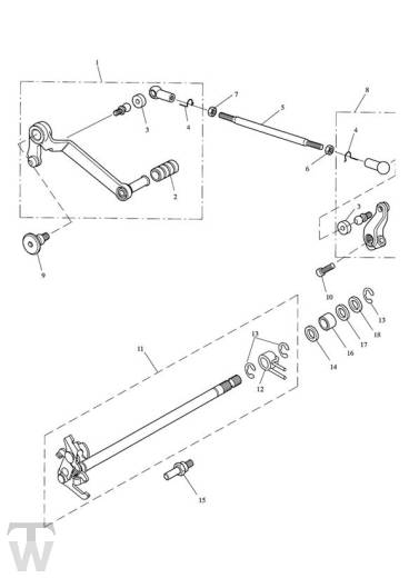 Pedal Gears up to Engine 340169 - Sprint ST 1050