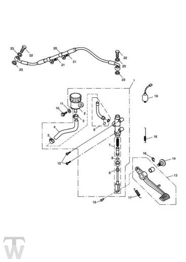 Hauptbremszylinder hinten - Daytona 675 bis FIN381274