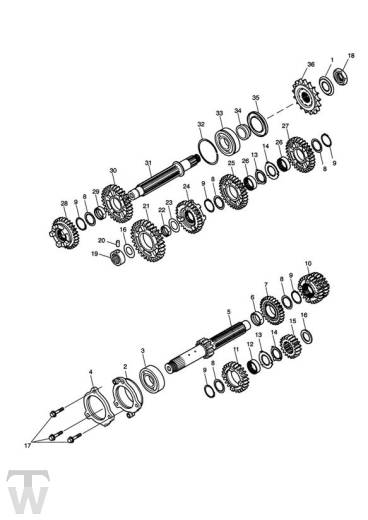 Getriebe bis Motor330119 - Daytona 675 bis FIN381274