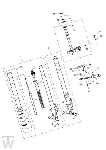 Front Suspension - Daytona 675 up to VIN381274