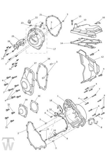 Motordeckel - Tiger 800 XC