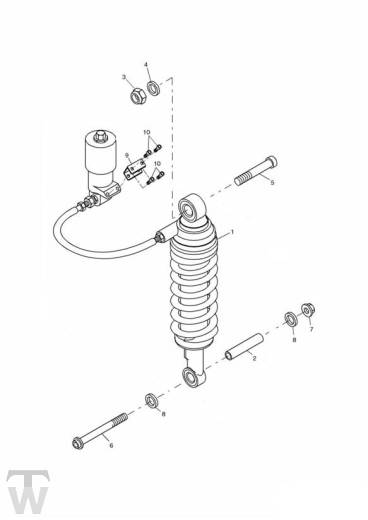 Federbein - Tiger 955i Speiche