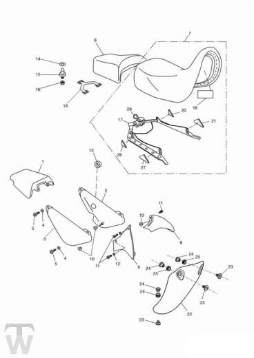 Fairing Rear Seats - Tiger 955i Spoke