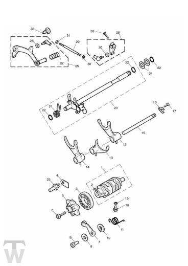 Schaltwelle Schaltwalze - Thruxton 900 EFI