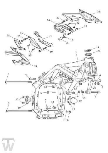 Hauptrahmen mit Crashpad - Daytona 675 ab FIN564948