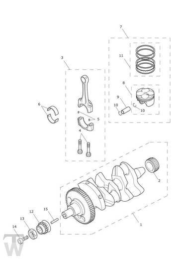 Kurbelwelle Pleuel Kolben - Daytona 675 ab FIN564948