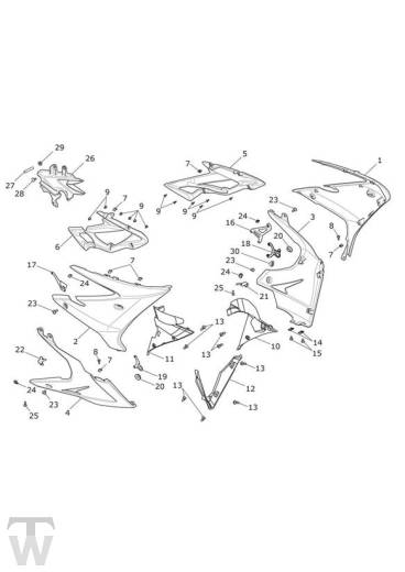 Fairings Laterally - Daytona 675 from VIN564948