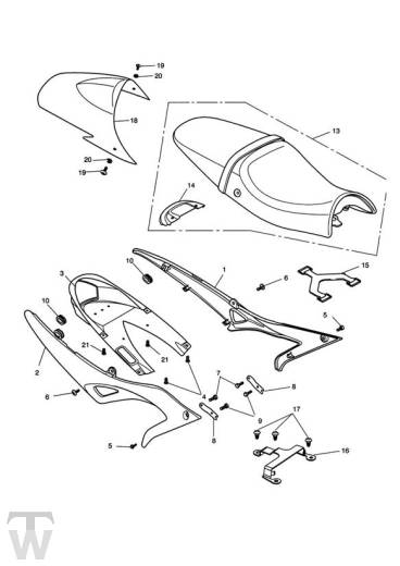 Heckverkleidung - Speed Triple 1050 bis FIN333178