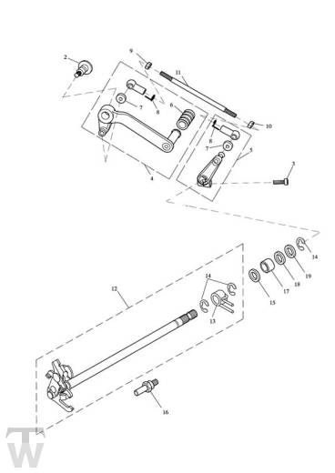 Schaltwelle bis Motor340169 - Speed Triple 1050 bis FIN333178