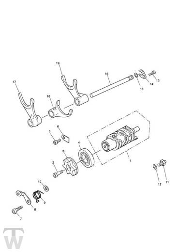 Schaltwalze bis Motor340169 - Speed Triple 1050 bis FIN333178