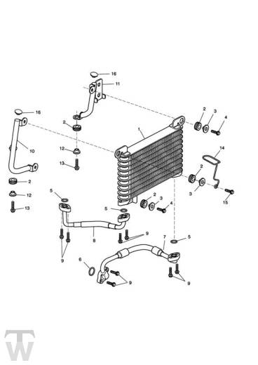 Ölkühler bis Motor261327 - Speed Triple 1050 bis FIN333178