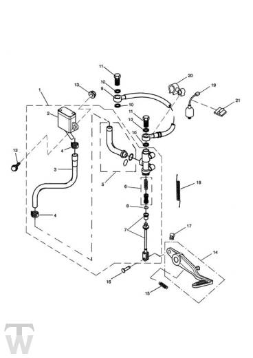 Hauptbremszylinder hinten - Speed Triple 1050 ab FIN333179