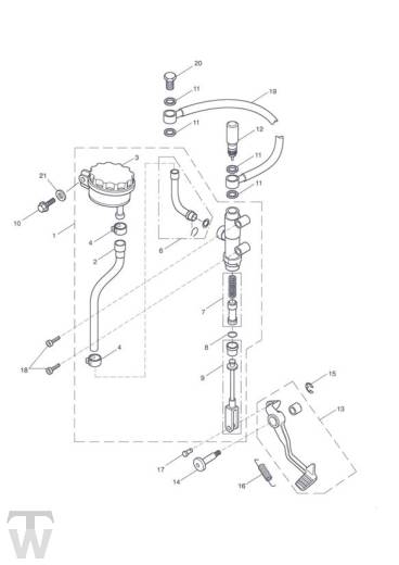 Hauptbremszylinder hinten - Tiger1050 & SE