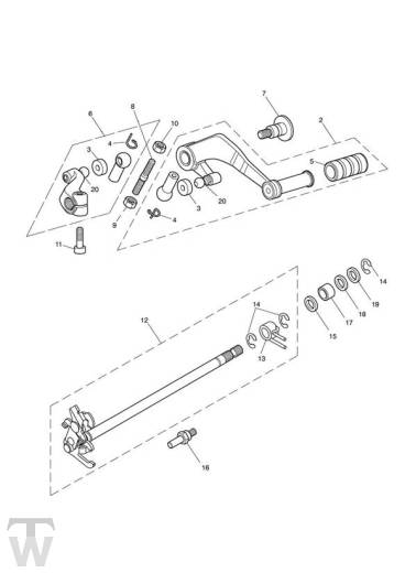 Schaltwelle bis Motor340169 - Tiger1050 & SE