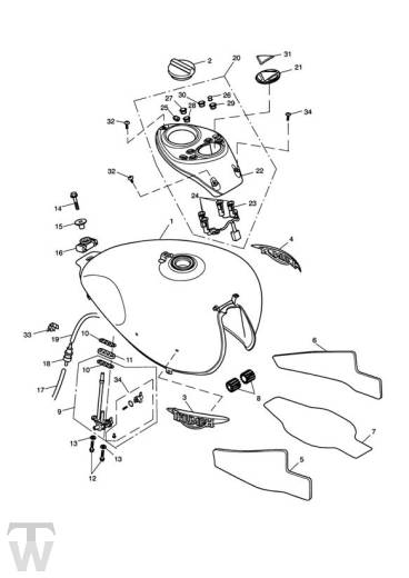 Fueltank from VIN317247 - America Carburator