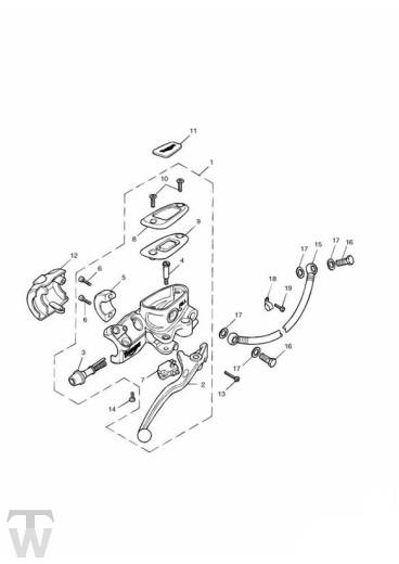 Hauptbremszylinder vorn bis FIN281465-F2 & bis 279278-F4 - America Vergaser